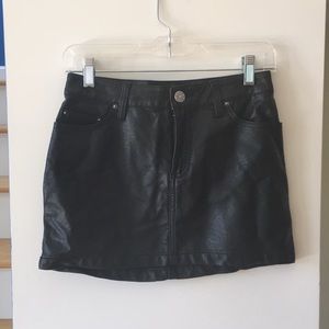 BDG Black leather mini skirt size 25